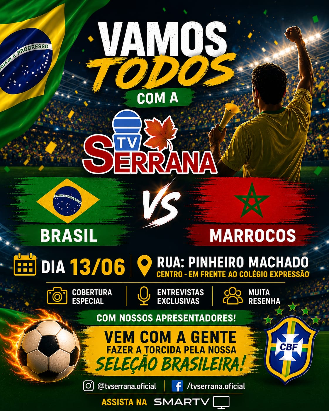 tv serrana na cobertura dos jogos da nossa seleção brasileira